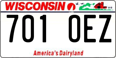 WI license plate 701OEZ