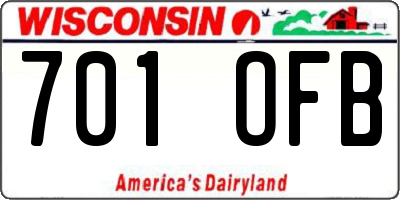 WI license plate 701OFB