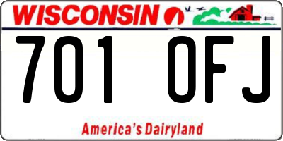 WI license plate 701OFJ