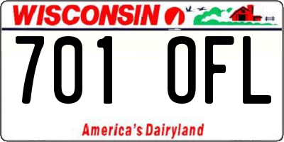 WI license plate 701OFL