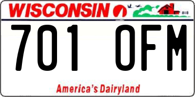 WI license plate 701OFM