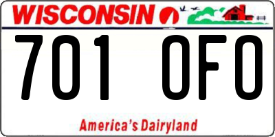 WI license plate 701OFO