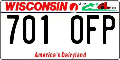WI license plate 701OFP