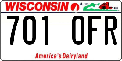 WI license plate 701OFR