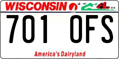 WI license plate 701OFS
