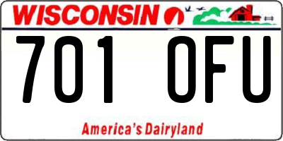 WI license plate 701OFU