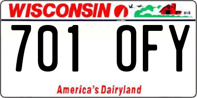 WI license plate 701OFY