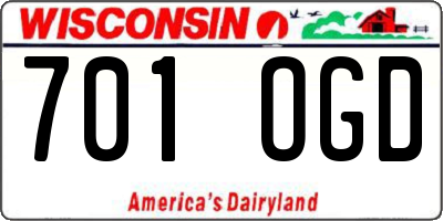 WI license plate 701OGD