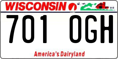 WI license plate 701OGH