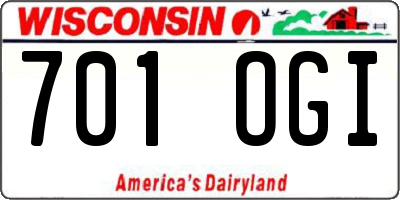 WI license plate 701OGI