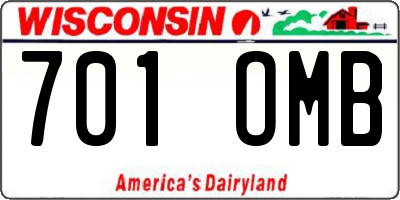 WI license plate 701OMB
