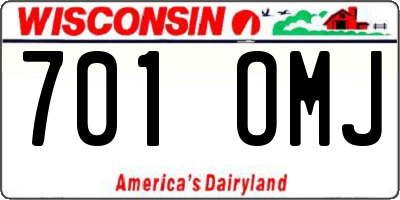 WI license plate 701OMJ