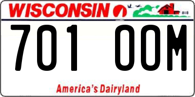 WI license plate 701OOM