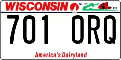 WI license plate 701ORQ