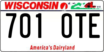 WI license plate 701OTE