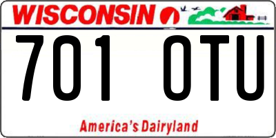 WI license plate 701OTU