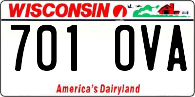 WI license plate 701OVA