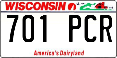 WI license plate 701PCR