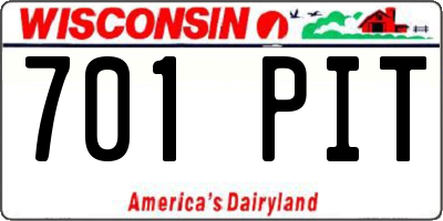 WI license plate 701PIT