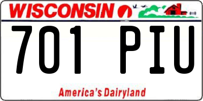 WI license plate 701PIU