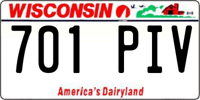 WI license plate 701PIV
