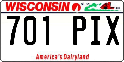 WI license plate 701PIX