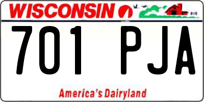 WI license plate 701PJA