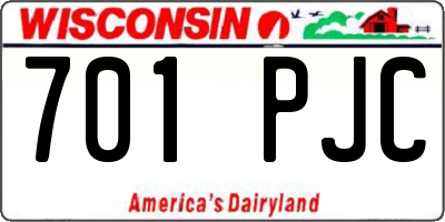 WI license plate 701PJC