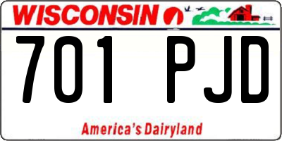WI license plate 701PJD