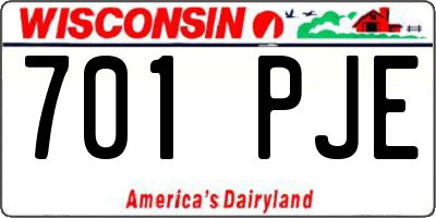 WI license plate 701PJE