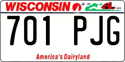 WI license plate 701PJG