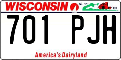 WI license plate 701PJH