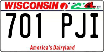 WI license plate 701PJI