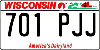 WI license plate 701PJJ