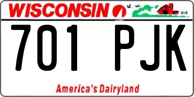 WI license plate 701PJK