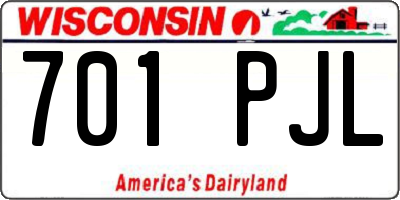 WI license plate 701PJL