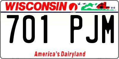 WI license plate 701PJM