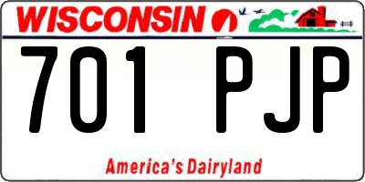 WI license plate 701PJP