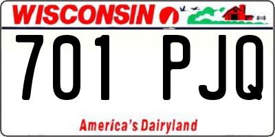 WI license plate 701PJQ