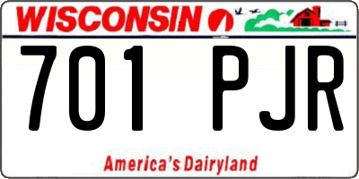 WI license plate 701PJR