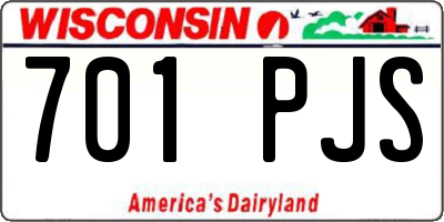 WI license plate 701PJS