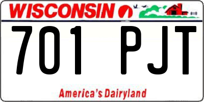 WI license plate 701PJT