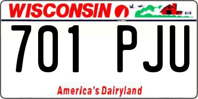 WI license plate 701PJU