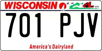WI license plate 701PJV