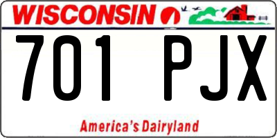 WI license plate 701PJX