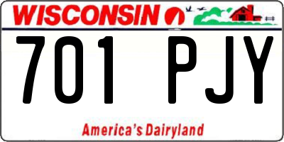 WI license plate 701PJY