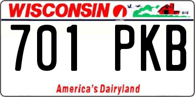 WI license plate 701PKB