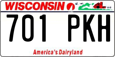 WI license plate 701PKH