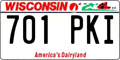 WI license plate 701PKI