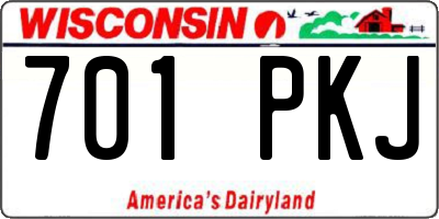 WI license plate 701PKJ
